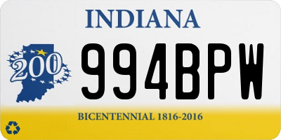 IN license plate 994BPW