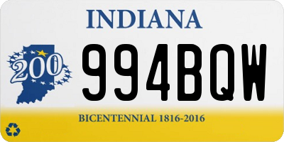 IN license plate 994BQW