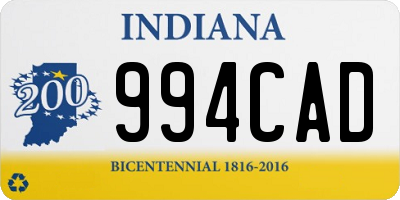 IN license plate 994CAD