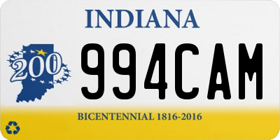 IN license plate 994CAM