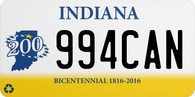 IN license plate 994CAN