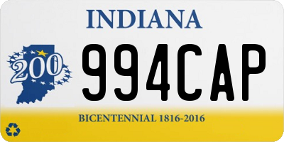 IN license plate 994CAP