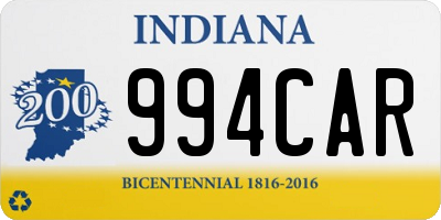 IN license plate 994CAR