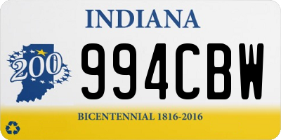 IN license plate 994CBW