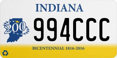 IN license plate 994CCC