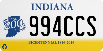 IN license plate 994CCS