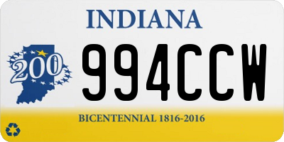 IN license plate 994CCW