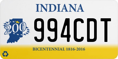 IN license plate 994CDT