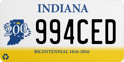 IN license plate 994CED