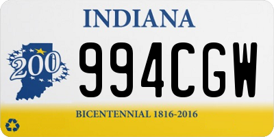 IN license plate 994CGW