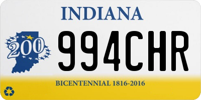 IN license plate 994CHR