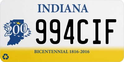 IN license plate 994CIF