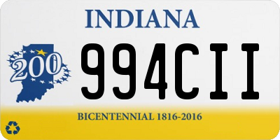 IN license plate 994CII