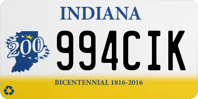 IN license plate 994CIK