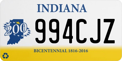 IN license plate 994CJZ