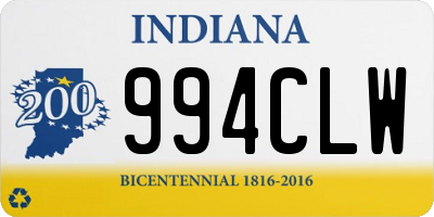 IN license plate 994CLW