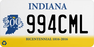 IN license plate 994CML