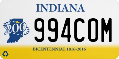 IN license plate 994COM