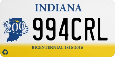 IN license plate 994CRL