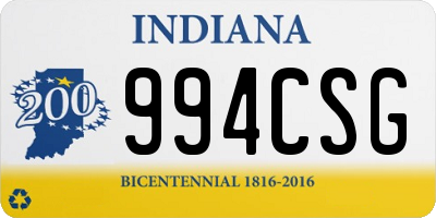 IN license plate 994CSG