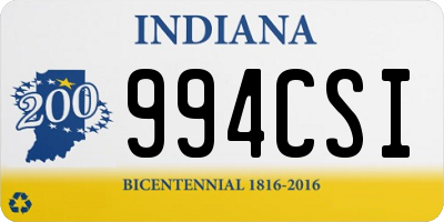 IN license plate 994CSI