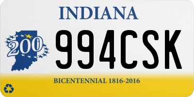 IN license plate 994CSK