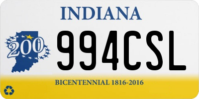 IN license plate 994CSL