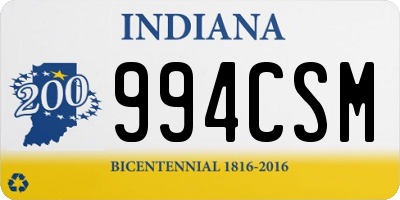 IN license plate 994CSM