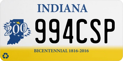 IN license plate 994CSP