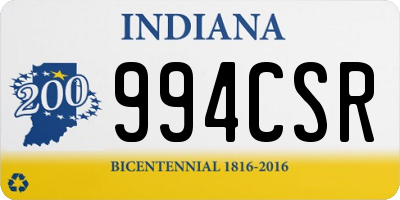 IN license plate 994CSR