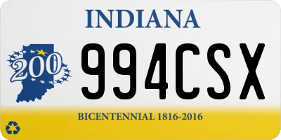 IN license plate 994CSX
