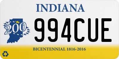 IN license plate 994CUE