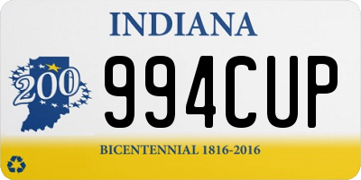 IN license plate 994CUP