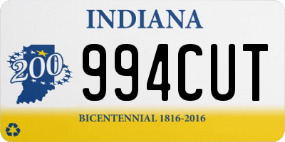 IN license plate 994CUT