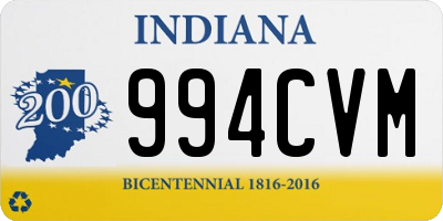 IN license plate 994CVM