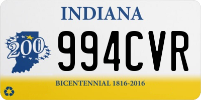 IN license plate 994CVR