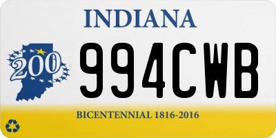 IN license plate 994CWB