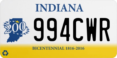 IN license plate 994CWR