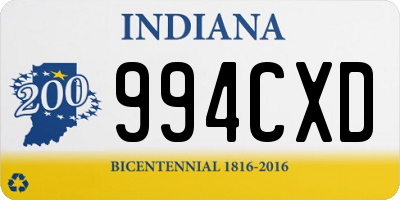 IN license plate 994CXD