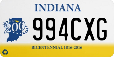 IN license plate 994CXG