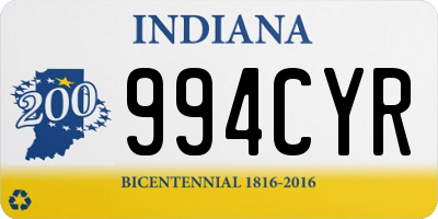 IN license plate 994CYR