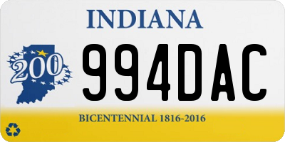 IN license plate 994DAC