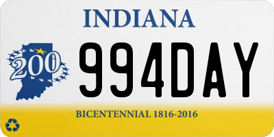 IN license plate 994DAY