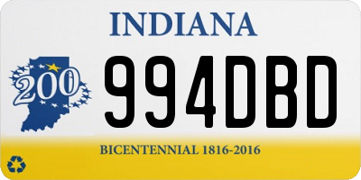 IN license plate 994DBD