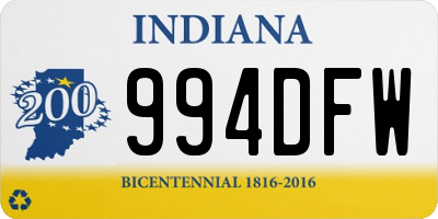 IN license plate 994DFW