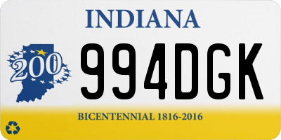 IN license plate 994DGK