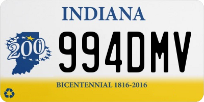 IN license plate 994DMV