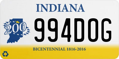 IN license plate 994DOG