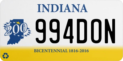 IN license plate 994DON