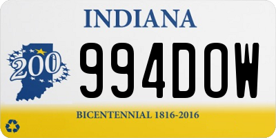 IN license plate 994DOW